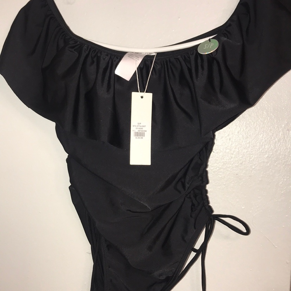 Brand new black one piece bathing suit